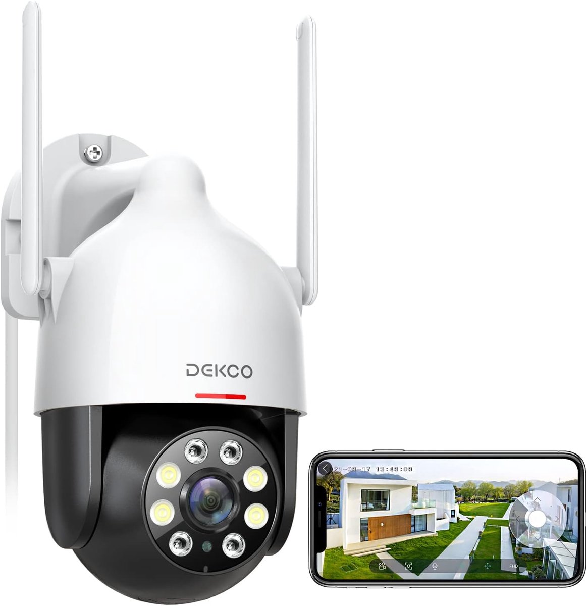 SnelShoppen - 1080P Outdoor WiFi Surveillance Camera met 350°/90° Rotatie, Motion Detection, 30m Kleur Nachtzicht, 2-Way Audio, IP66 Waterdicht voor T
