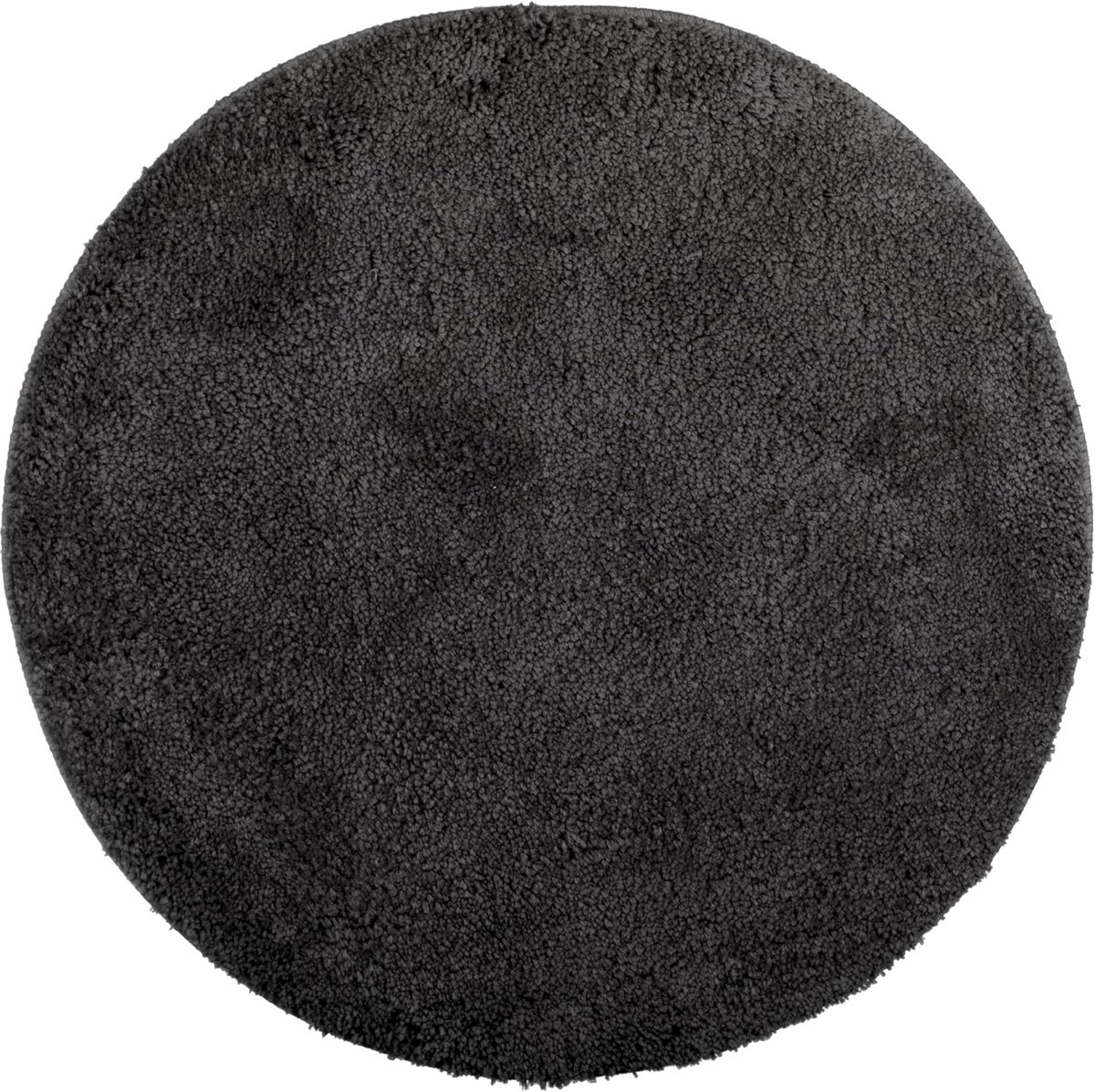 SnelShoppen - Rond Chenille Badmat Ø 60 cm - Zachte, Antislip, Goed Absorberende Badkamer Tapijt - Zwart - Machinewasbaar
