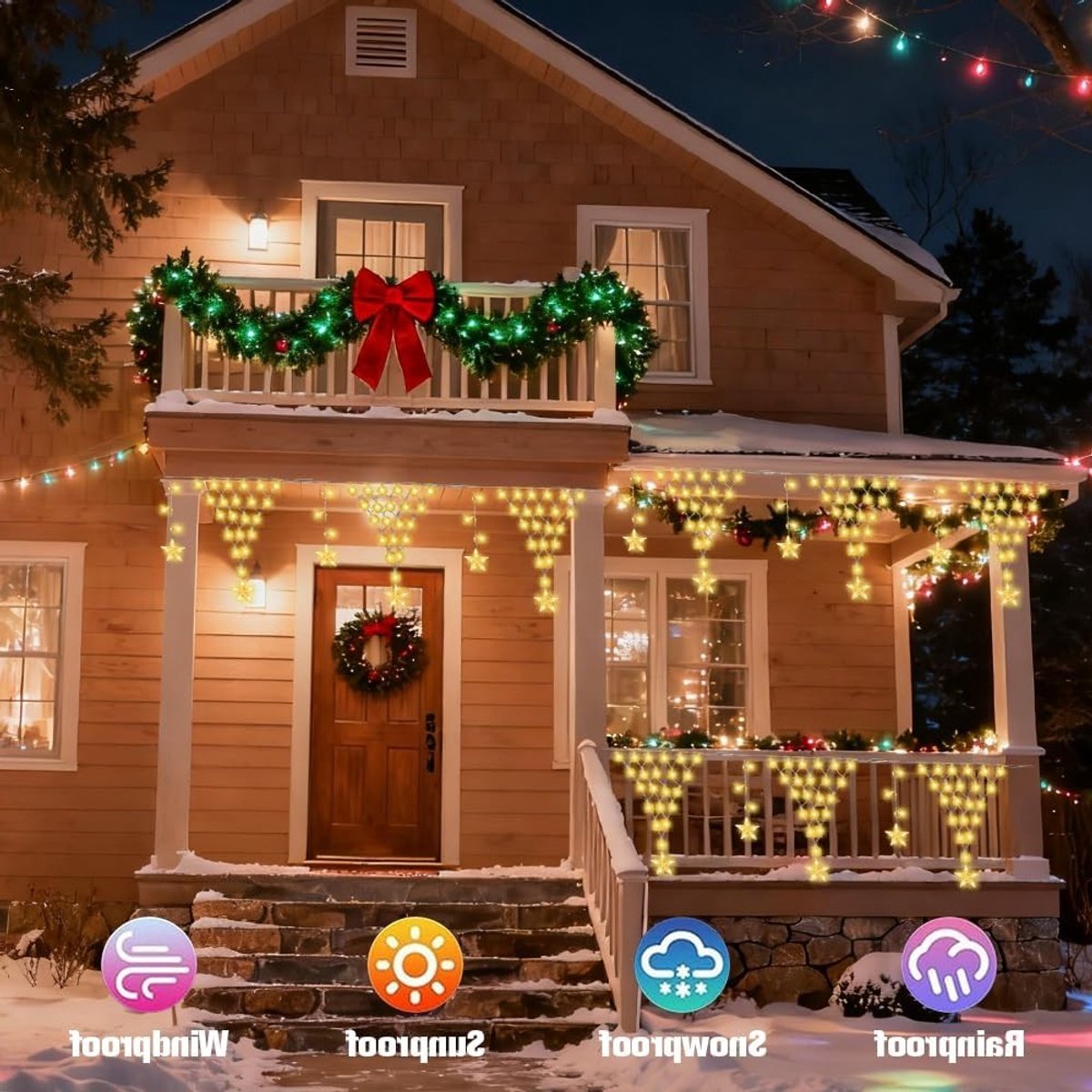 LED Kerstnetverlichting Buiten - 4 m met 196 LEDs, 8 Flitsmodi voor Tuin, Balkon en Bruiloft Decoratie