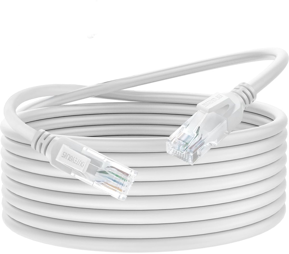 SnelShoppen - 8m Cat 6a Ethernet Kabel, Ultra Flexibel RJ45 Netwerk Kabel voor Mac, PC, Router, PS4/5 - Zacht en Duurzaam - Wit
