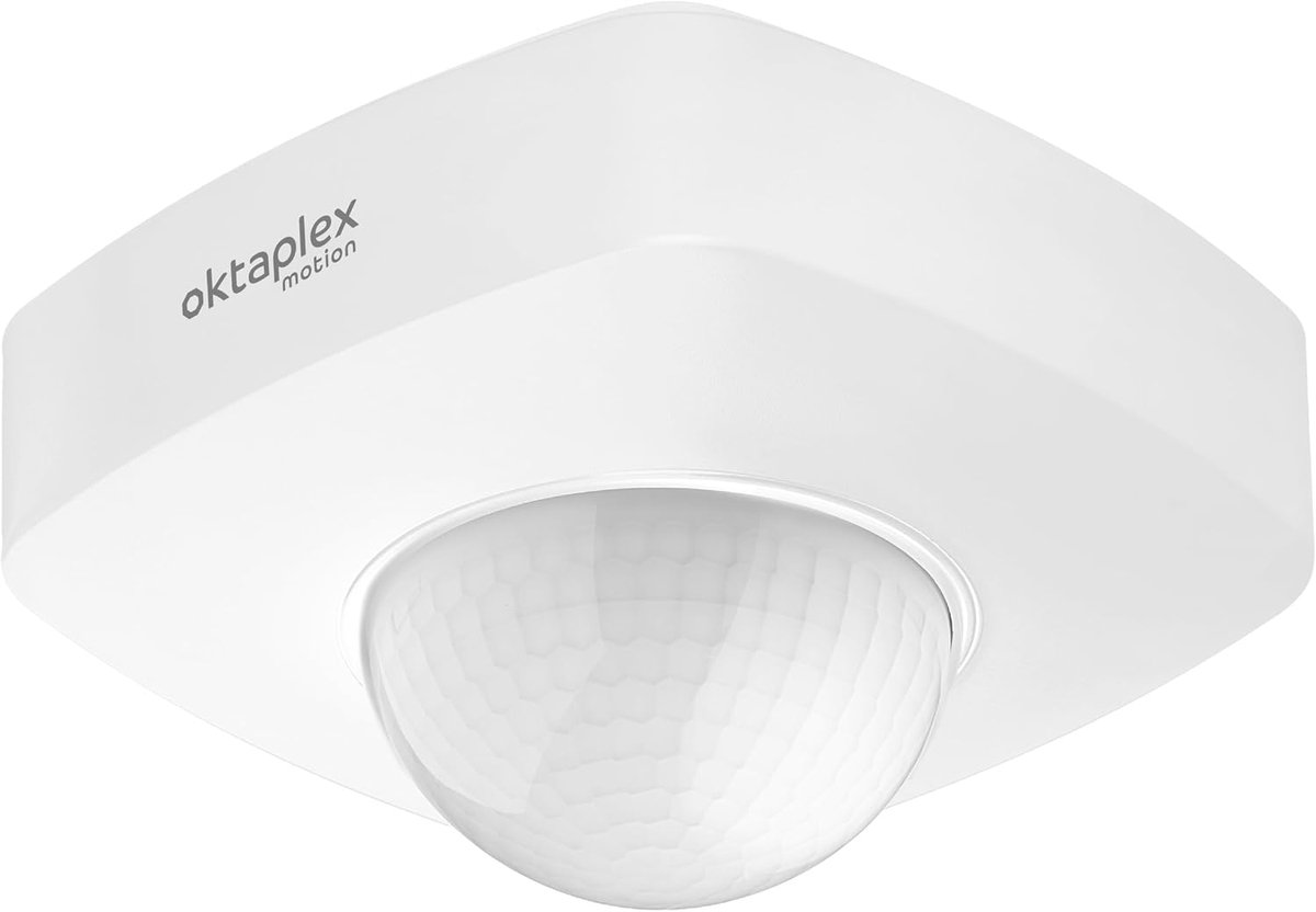 SnelShoppen - 360° Bewegingssensor Buiten IP65 - PIR Aanwezigheidsdetector Wit - Voor Tuin, Terras en Garage - Instelbare Schemerwaarde & Schakeltijd
