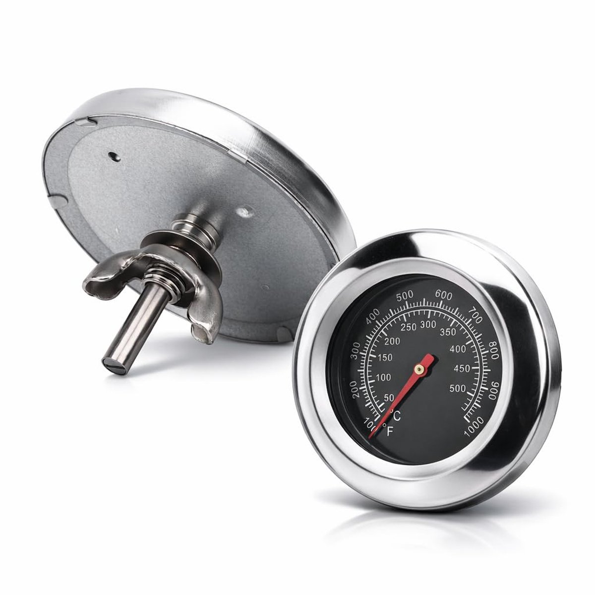 SnelShoppen - BBQ Grill Smoker Temperatuurmeter - RVS Keuken Thermometer met 76mm Grote Dial voor Perfecte Bereiding van Vlees, Tuin, Camping, Feest