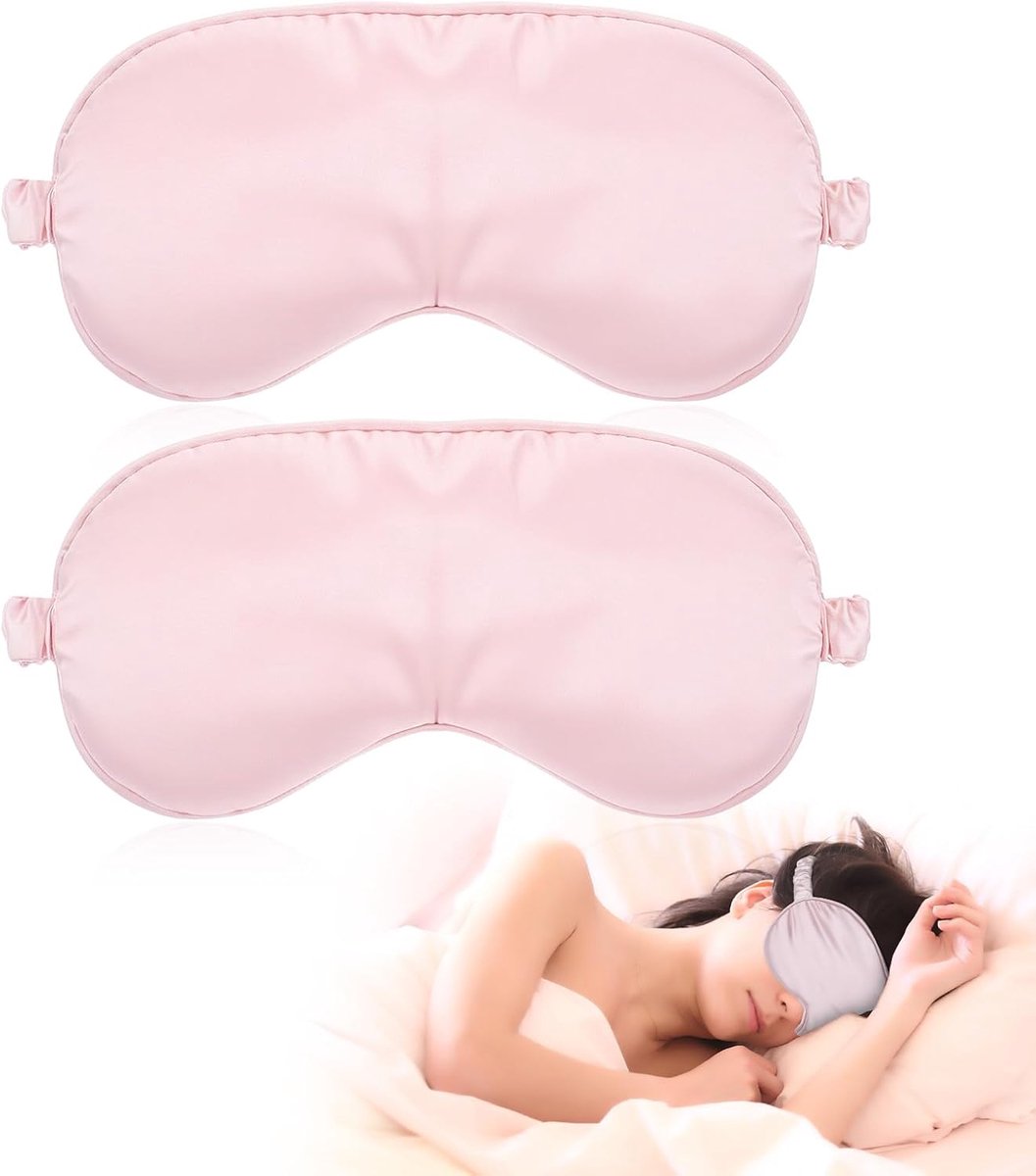 Thijox - 2 Stuks Zijden Slaapmasker - Lichtblokkerend Oogmasker voor Heren en Dames - Zacht en Comfortabel - Ideaal voor Reizen, Pauze of Rustig Insla