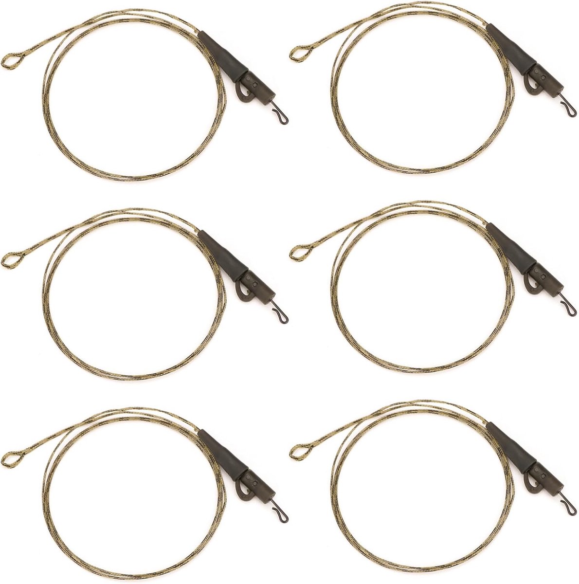 SnelShoppen - 6 stuks Karperaccessoires, Leadcore Karper Rigs 70 cm, 20 kg Breukvastheid, Aluminium Gecoate Vislijnen, Helikopter Carp Ready Hair Fish