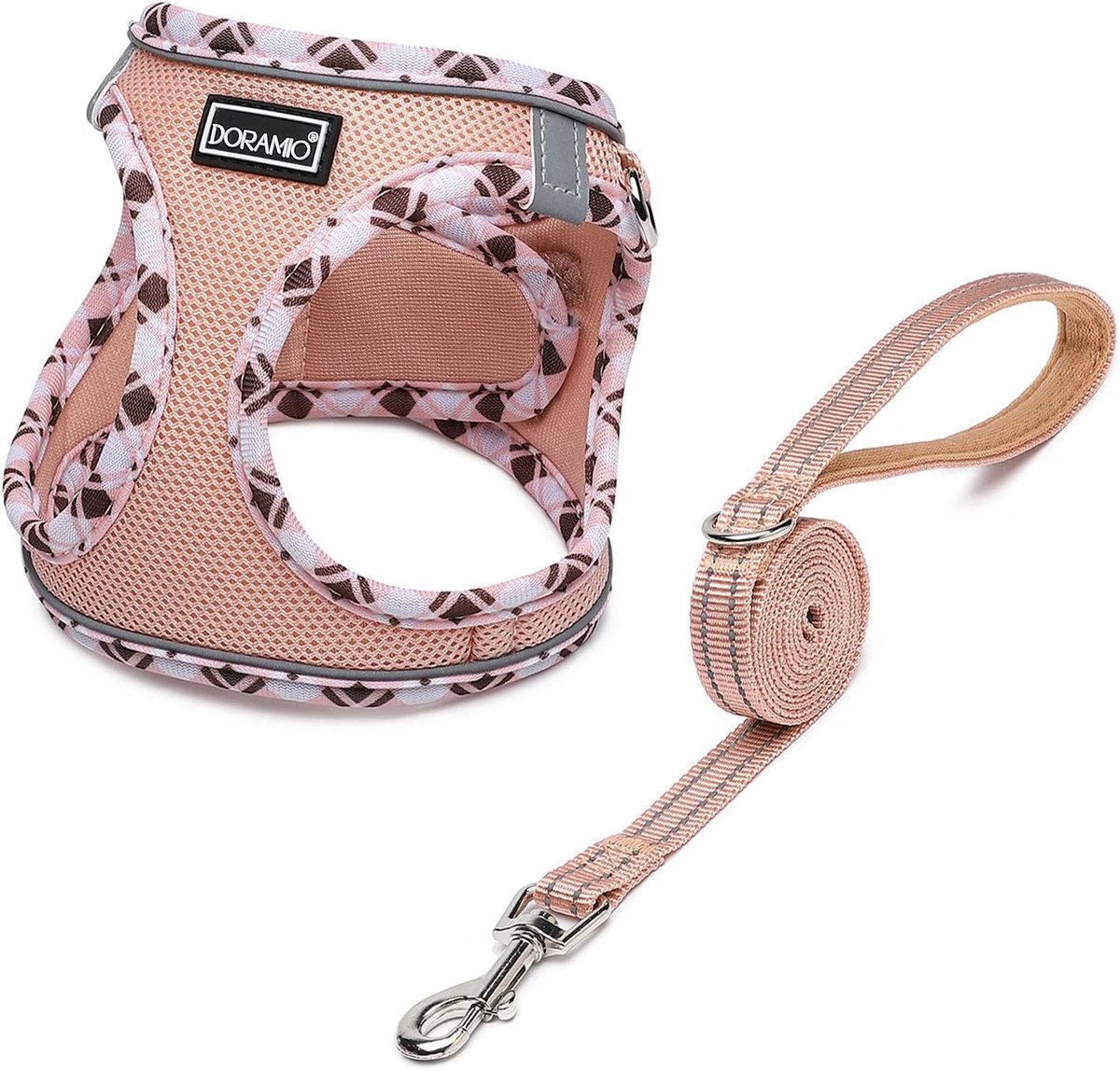 SnelShoppen - Slip-on Tuig en Leash Set voor Kleine en Middelgrote Honden - Zacht Mesh, Reflectief, Ademend, Makkelijk Te Gebruiken, Ontsnappingsproof