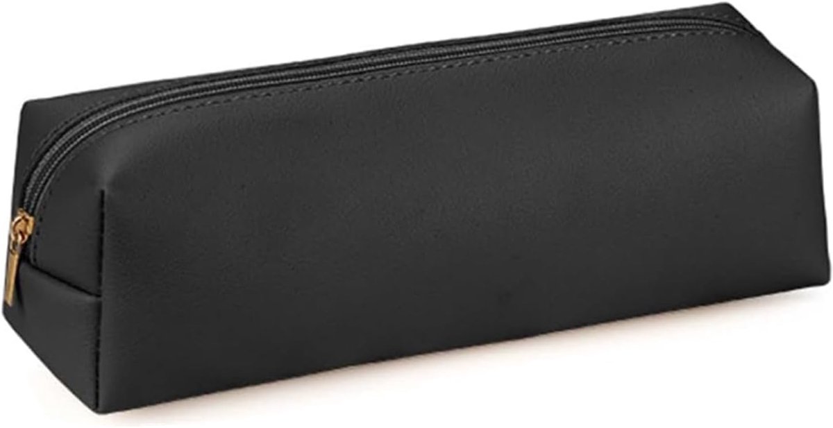 SnelShoppen - Luxe PU Leren Pennenzak - Slim Ontwerp, Met Rits, Multifunctionele Opbergzak - Cosmetica Tas voor Studenten, Kinderen, Jongens, Meisjes
