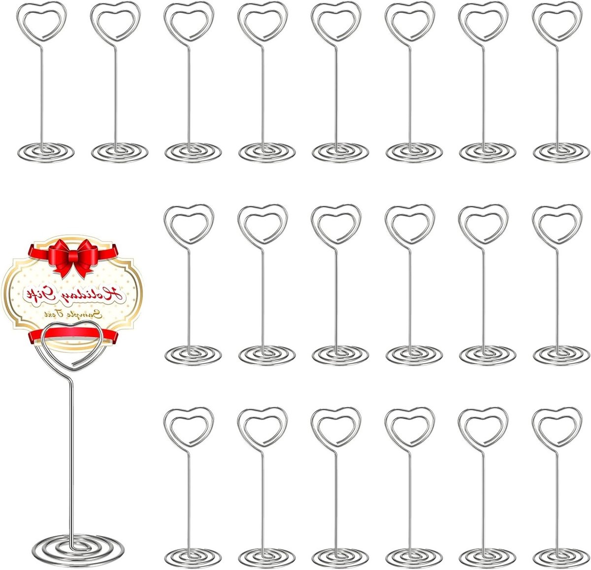Tafelnummerhouders in Hartvorm, 20 Stuks, Geschikt voor Foto's, Menu's en Bruiloften, Perfect voor Memos en Decoratie