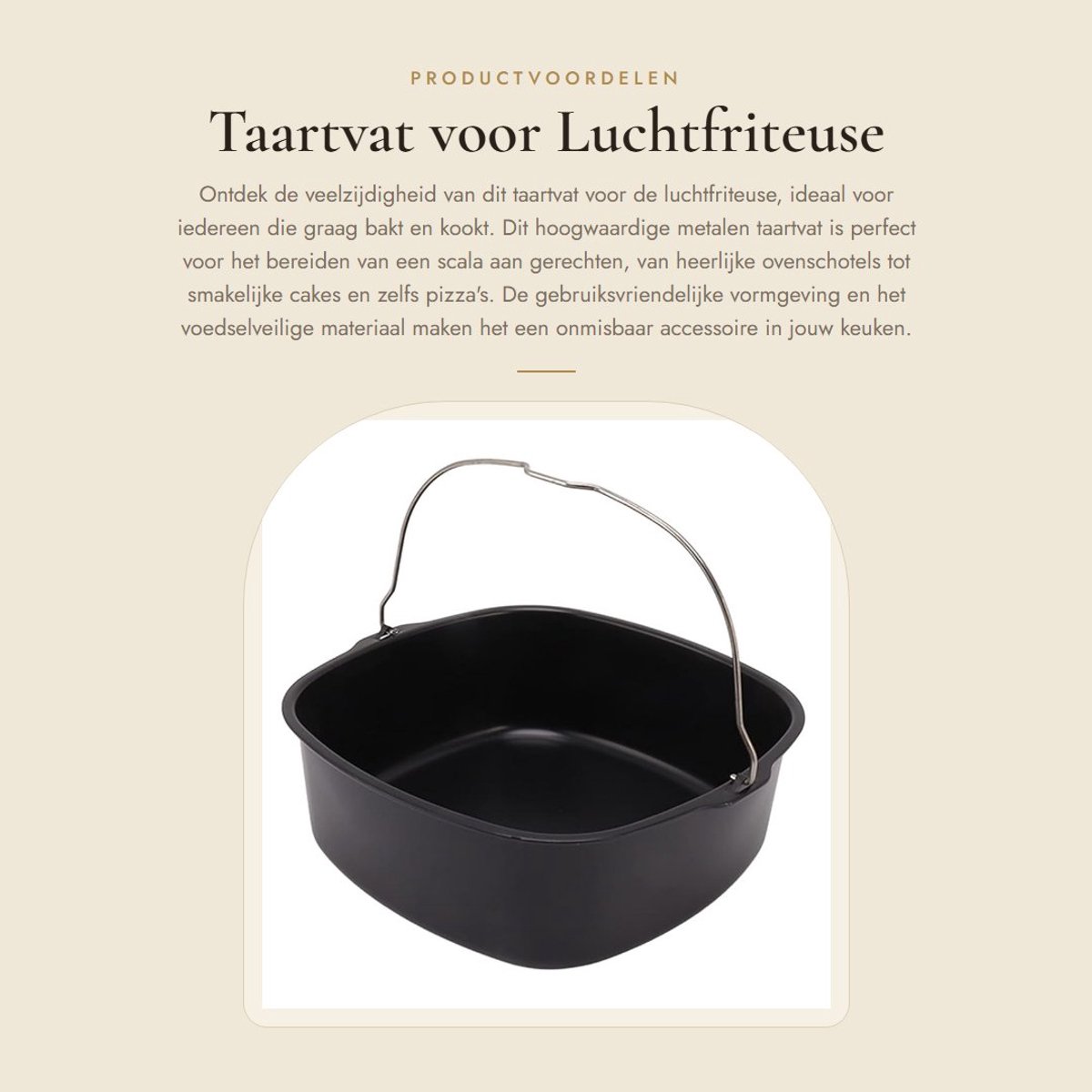 Solidchoice- Taartvat Voedselveilig Metaal - Bakvorm voor Ovenschotels - Bakvorm voor Cakes - Bakvorm voor Brood - Geschikt voor Luchtfriteuses - Vaatwasmachinebestendig