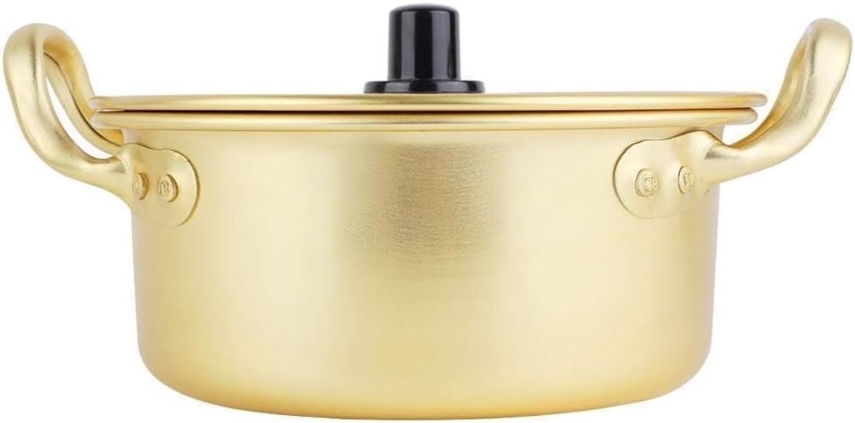 Traditionele Koreaanse Ramen Noodle Pot van Aluminium met Handvat voor Soep en Pasta - 16CM Hot Pot voor Heerlijke Maaltijden