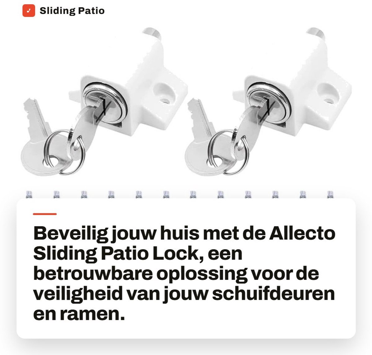 Dailygoods- Sliding Patio Lock Veiligheidslock - Raambeveiliging - Raambegrenzer - Raamgrendel - Kinderslot Raam - Universele Montageplaten - Raamslot