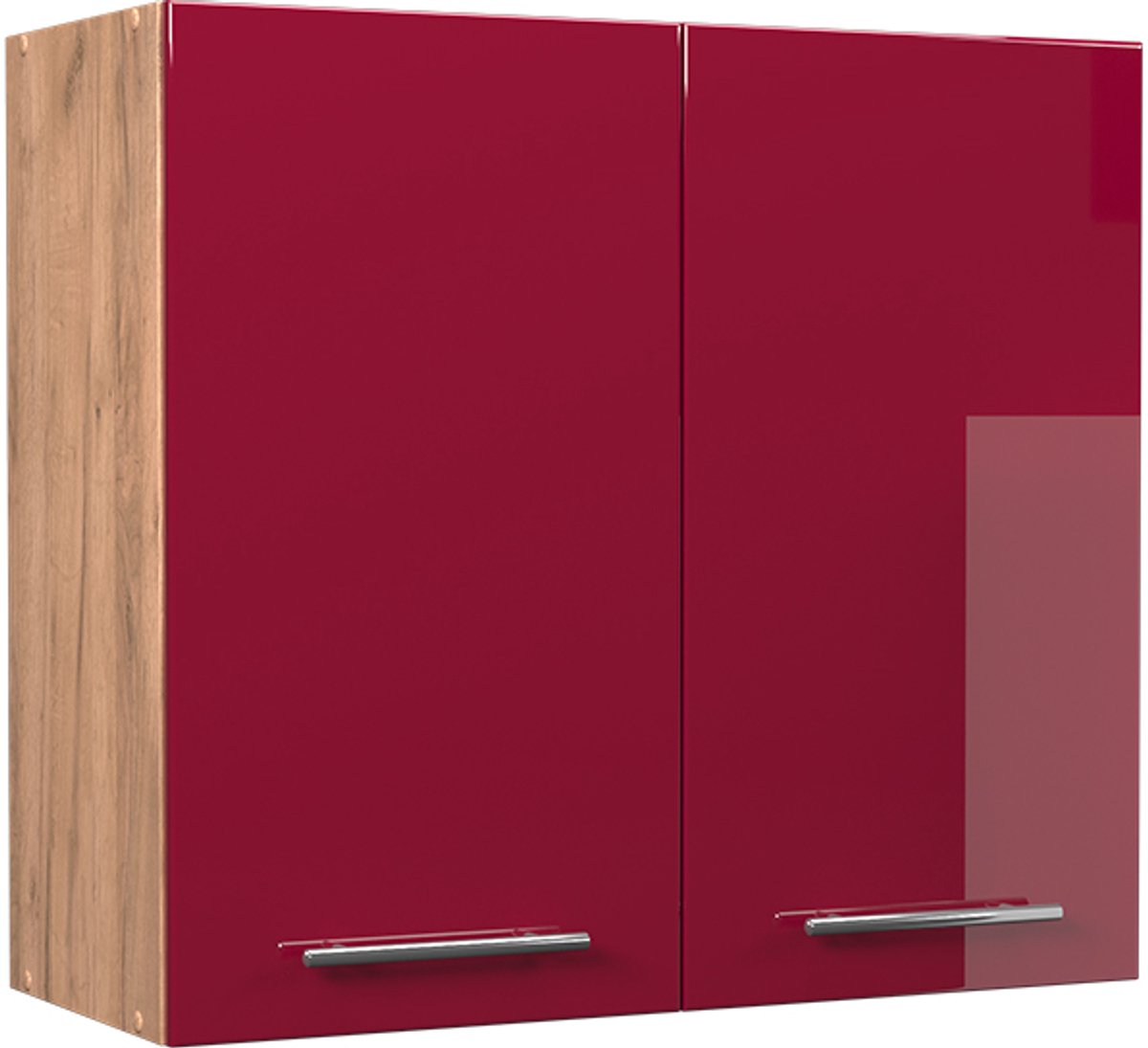 Vicco Hangkast Fame-Line, Bordeauxrode hoogglans/Goudkleurig Eiken, 80 cm