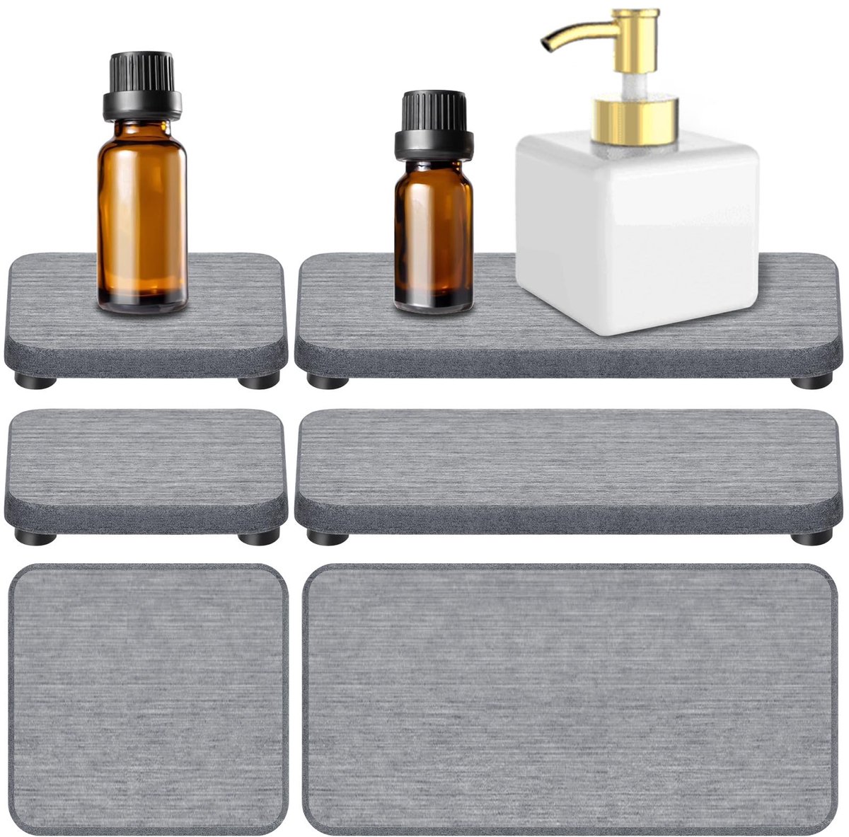 Dailygoods - 4-in-1 Diatomeeënaarde Zeepbakje - Waterabsorberend voor Keuken en Badkamer
