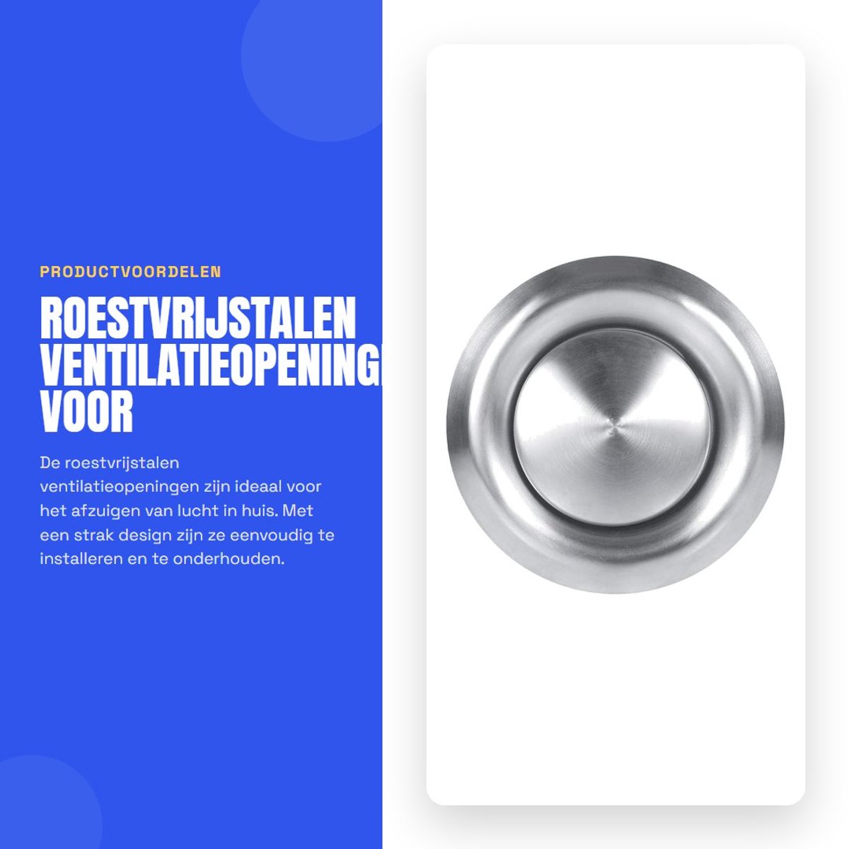 Dailygoods - Roestvrijstalen Ventilatieopeningen voor Binnenafzuiging