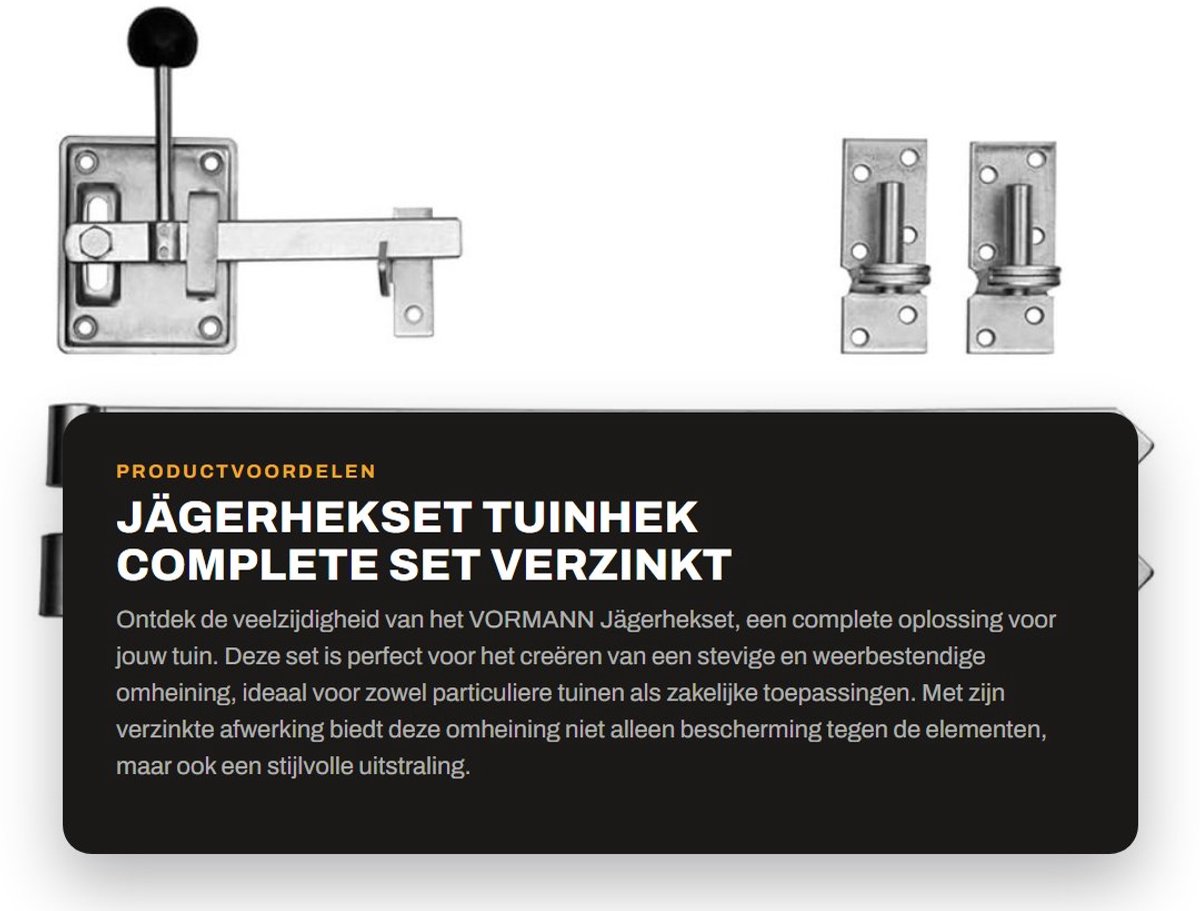 Dailygoods- Tuinhek Complete Set - Houten Omheining - Tuinpoort - Verzinkt - Weerbestendig