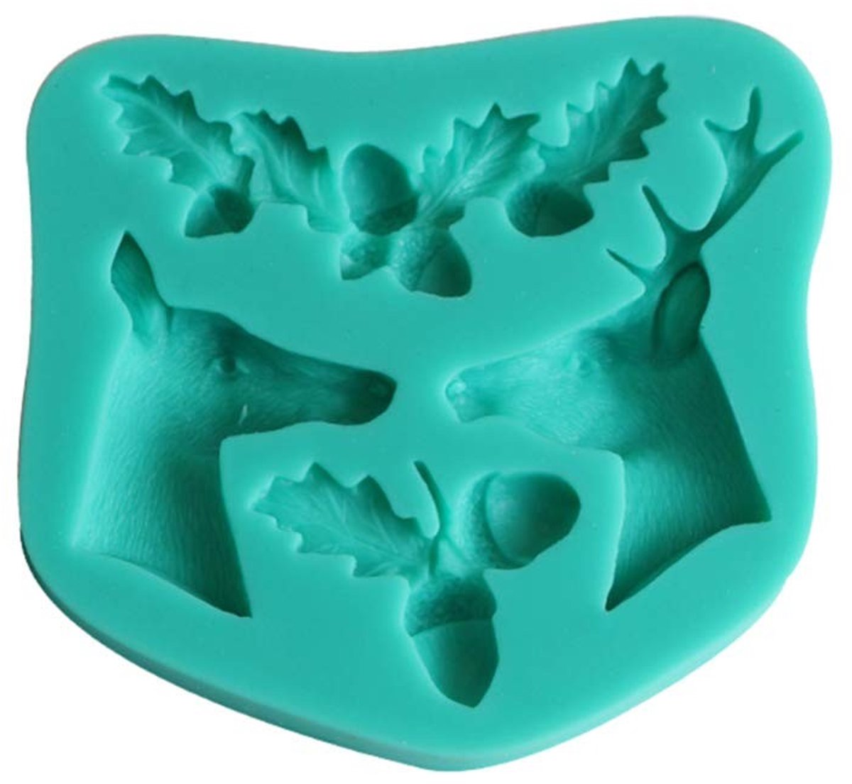 Dailygoods - Kerstmis Rendier Hoofd Siliconen Vorm - Creatieve Bakvorm - Hemelsblauw - Taartdecoratie - Geschikt voor Taart en Cupcakes - DIY Zeepvorm