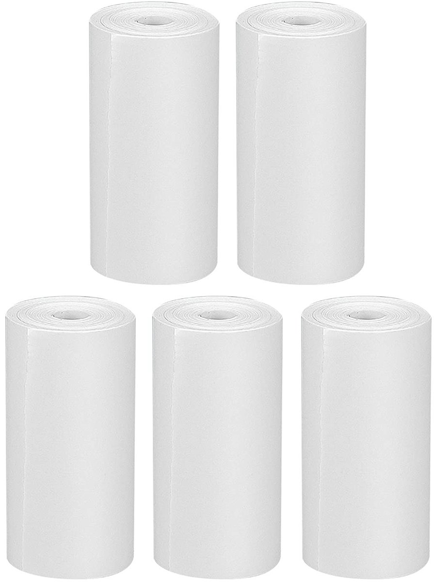 Dailygoods- Thermisch Papier Wit - 5 Rollen Navulpapier - Geschikt voor Kinderen - Instant Camera's - Hoogwaardig en Duurzaam - Tot 90 Foto's per Rol - Printpapier