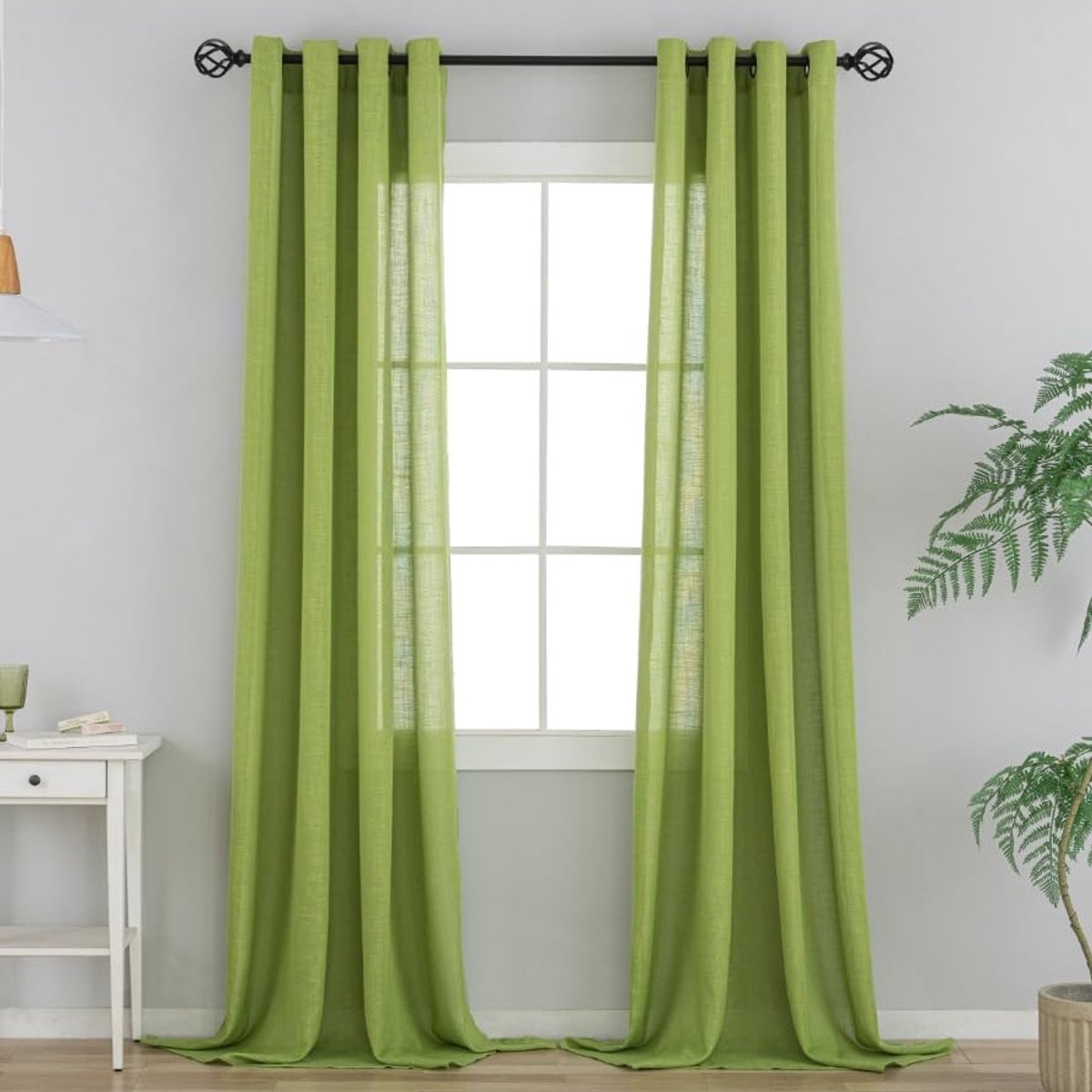 Dailygoods- Gordijnen met oogjes - Natuurlijke linnenstructuur - 2 stuks - 160 x 140 cm - Duurzaam - Antirimpel eigenschappen - Raamdecoratie