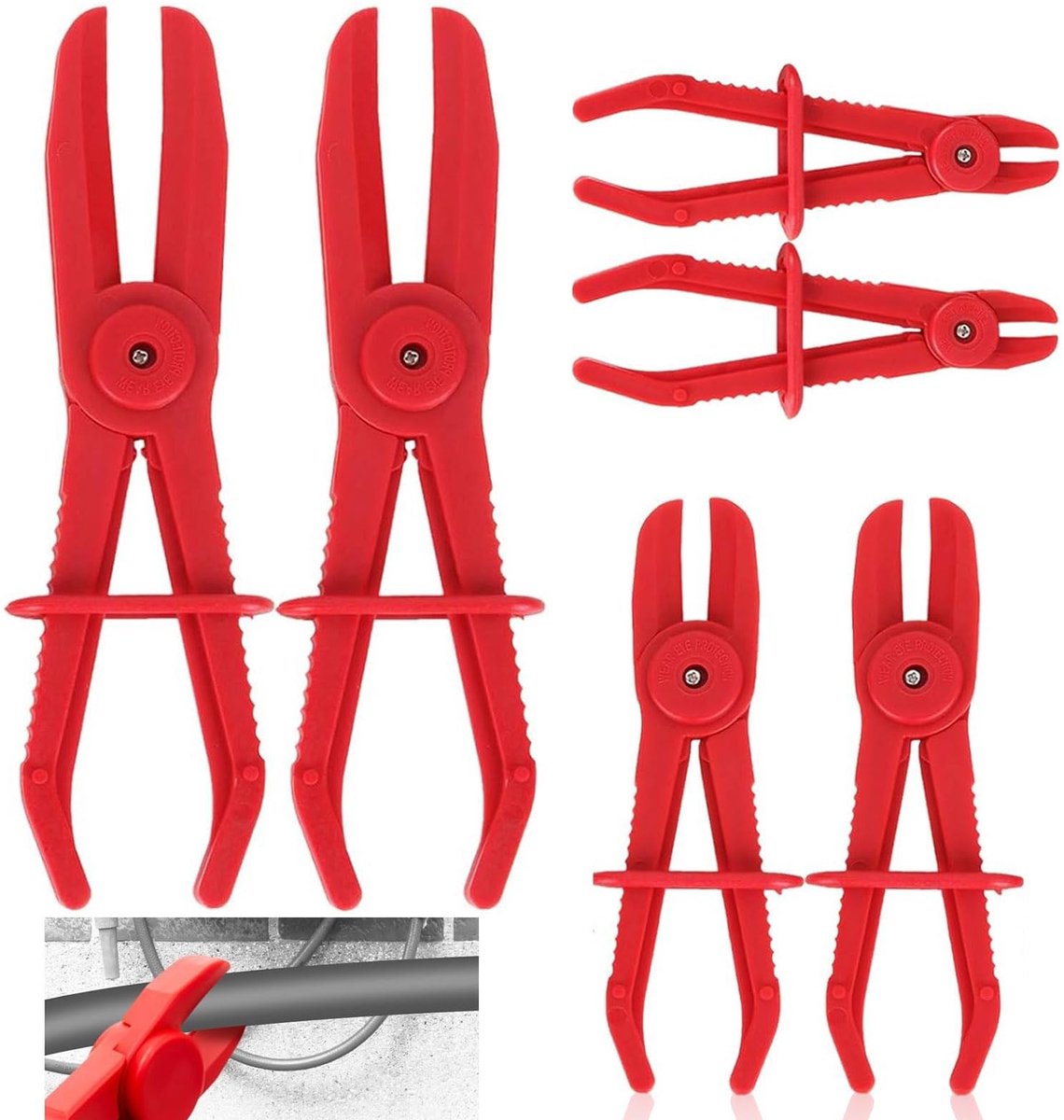 Dailygoods- Slangklemmen Assortiment - Slangklemmen RVS - Slangklemmen Set van 6 - Slangklemmen met Beugel - Slangklemmen voor Flexibele Slangen - Inclusief 2 x Grote Slangklem Pliers - Slangentangen