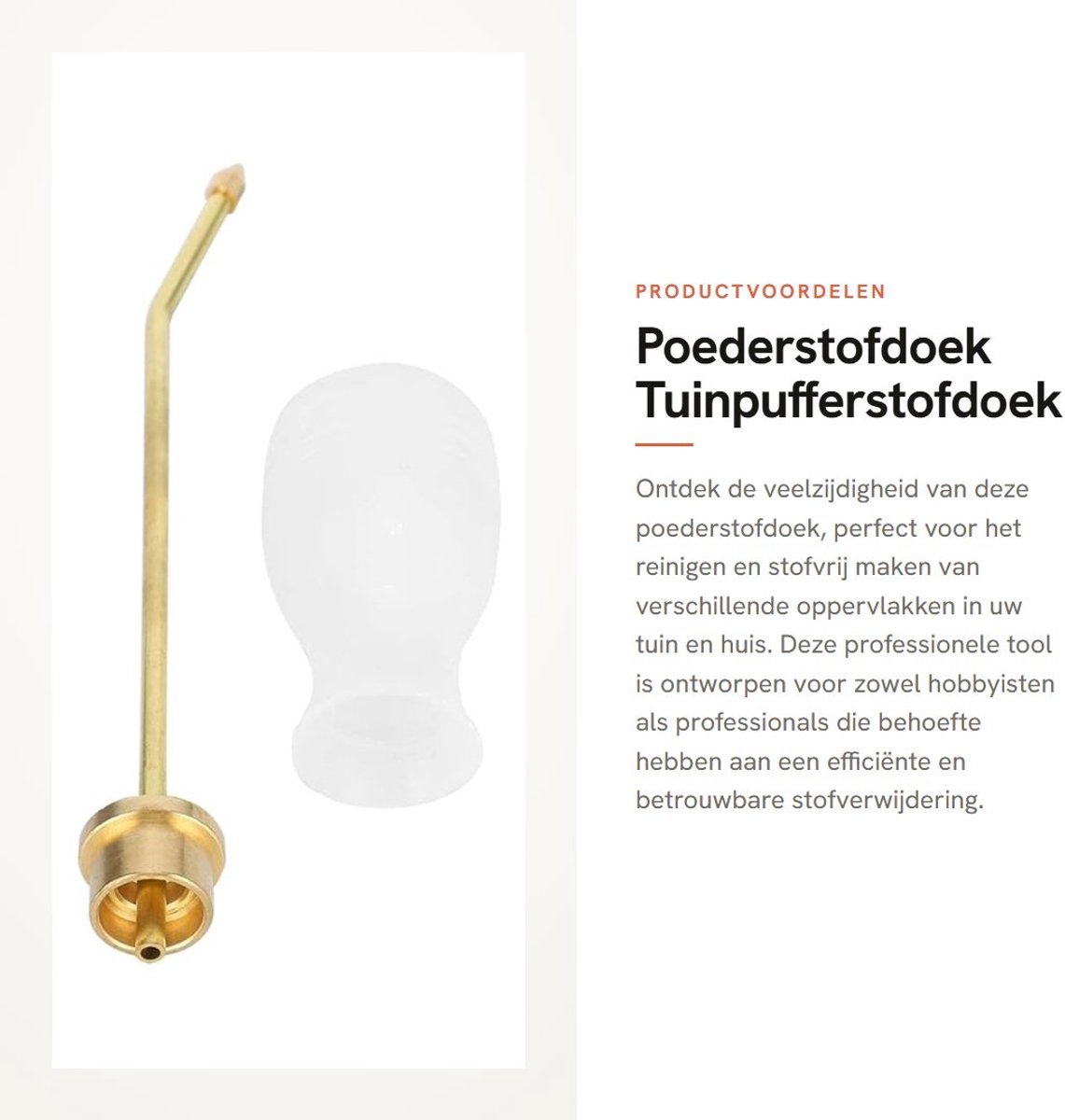 Dailygoods- Poederstofdoek grote applicator - Tuinpufferstofdoek - Multifunctioneel gebruik - Siliconen/kopermaterialen - Lange spuitstang - Transparant vulgedeelte - Stofdoek