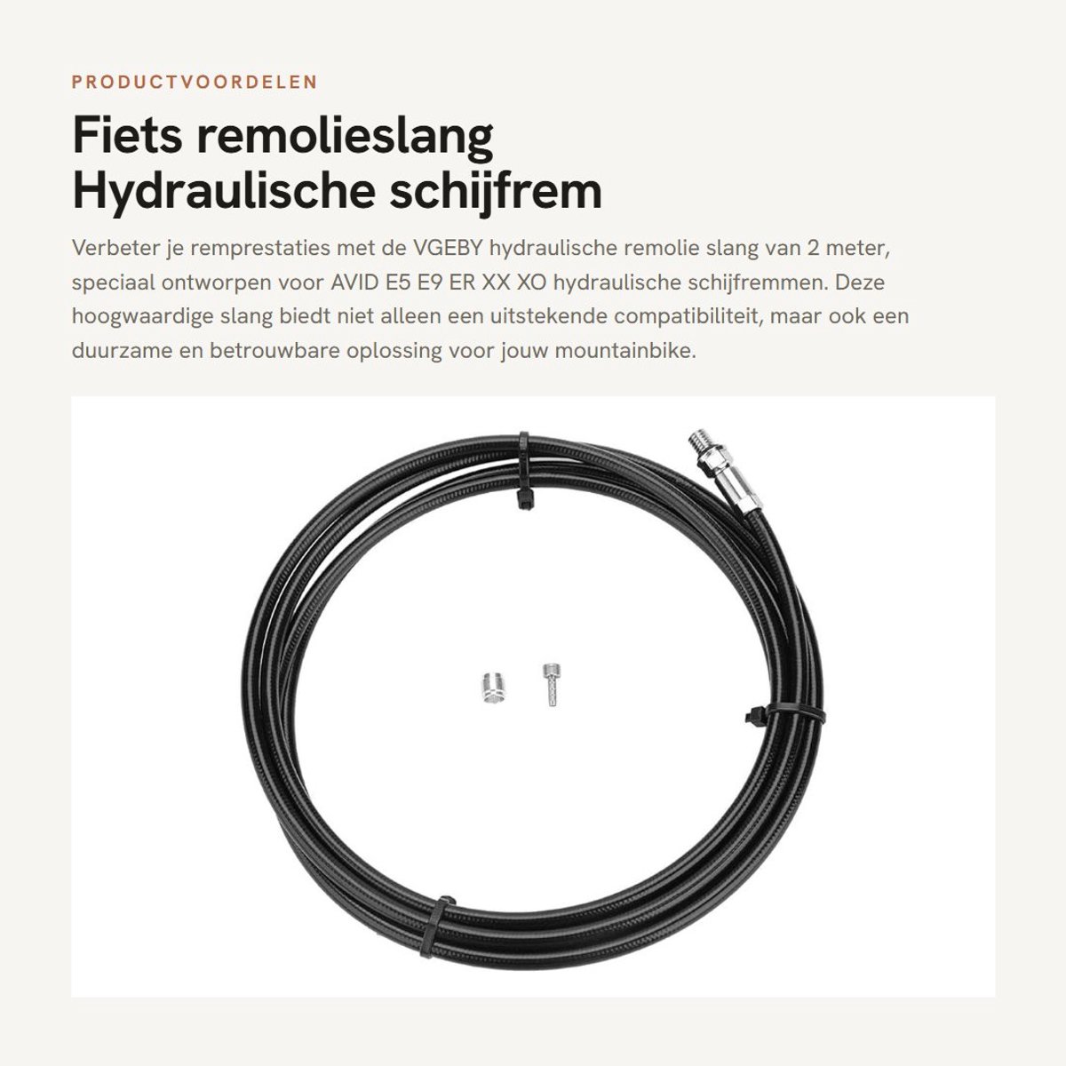 Dailygoods- Remolieslang 2 m - Hydraulische Schijfremleiding - Olijf/Verbindingsinzetstuk - Duurzaam - Hoge Temperatuurweerstand - Verbeterde Remprestaties - Remleiding