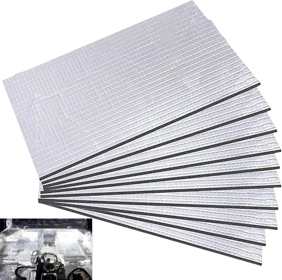 Dailygoods- Isolatie Aluminiumfolie - 10 Stuks - Zelfklevend - Geluidsisolatie - Thermische Isolatie - Waterdicht - 250 x 180 x 5 mm
