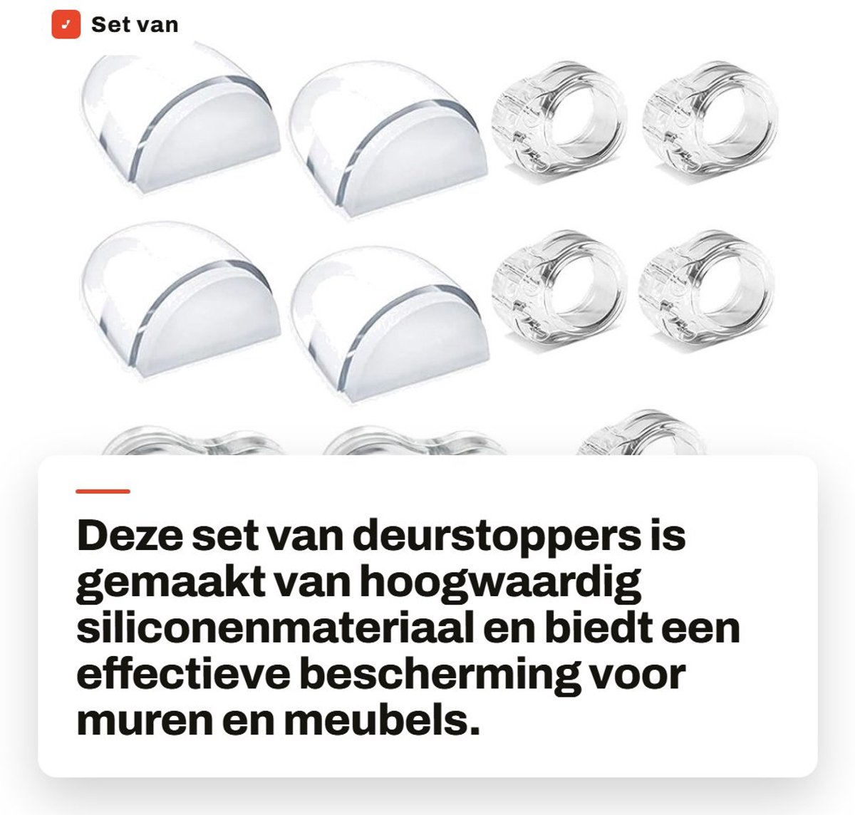 Solidchoice- Deurstopper Zelfklevend - 4 Stuks - Transparant - Schokdemping - Bescherming Muren/Meubels - Geschikt voor Gladde Vloeren - Deuraanslag