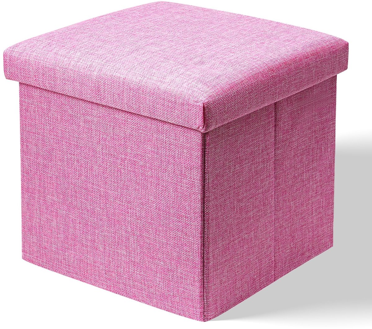Solidchoice- Opbergbox met deksel - Opbergdoos - Opbergpoef - Speelgoedkist - Herinneringsdoos - Roze kubusvormig ontwerp