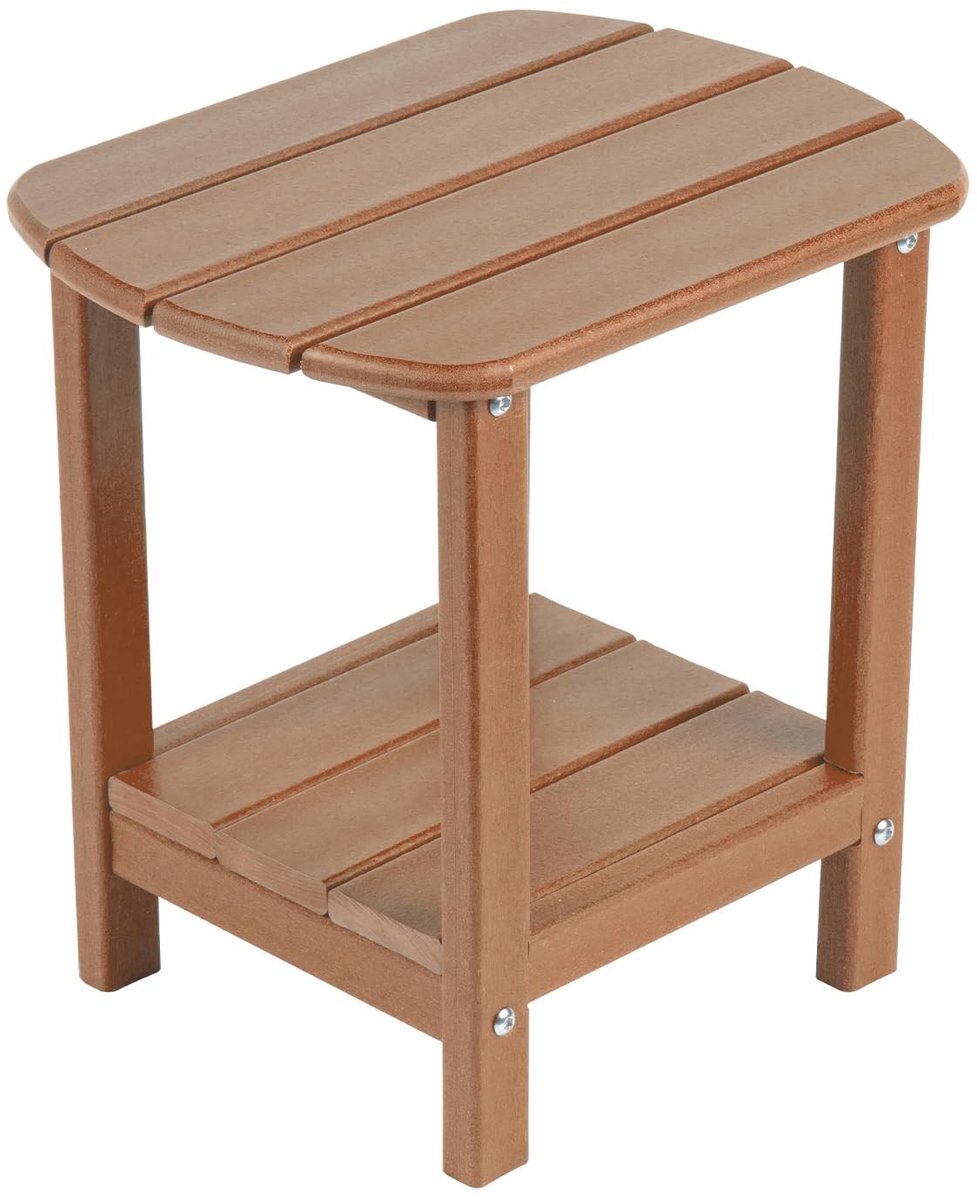 Solidchoice- Bijzettafel 41,9 cm - Dubbele Tafel - HDPE Plastic - Tuinmeubelen - Buiten Tafel - Onderhoudsvriendelijk - Schokbestendig - Tuinmeubel