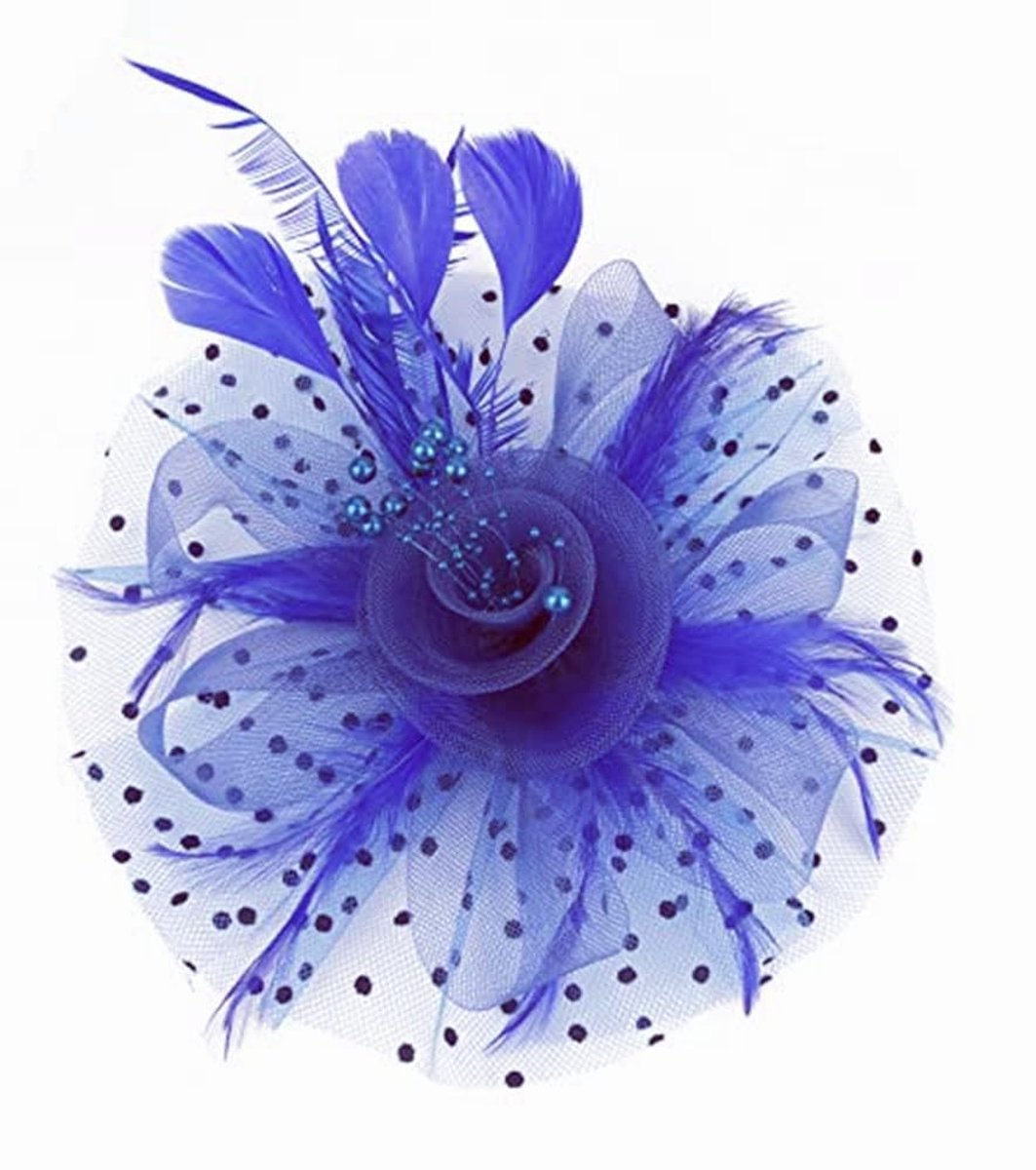 Solidchoice- Bowler-hoed vintage - Mesh hoofddeksel - Bloemenhart haarstukje - Voor dames/meisjes - Lichtgewicht - Perfect voor feesten - Fascinator