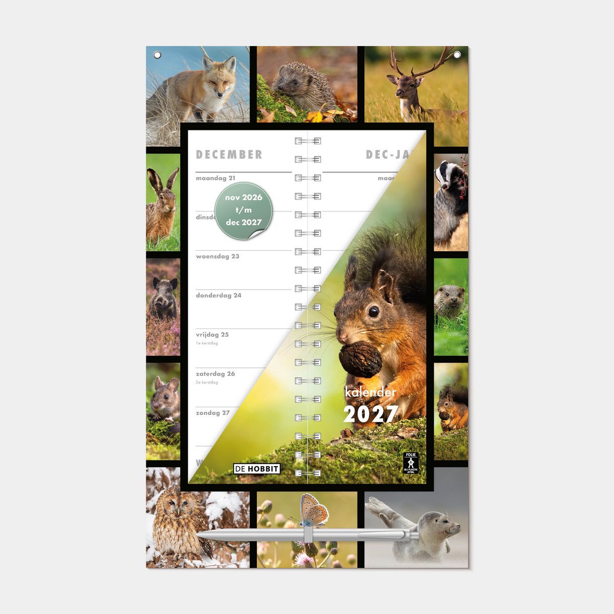 Hobbit - Omslagkalender 2027 - 2 weken kalender - met pen en ophangkoord - 34 x 21cm - Natuur