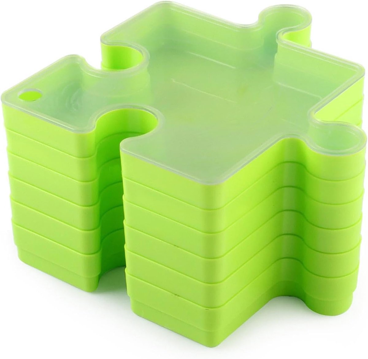 Puzzeldienbladen - Organizer Set - Puzzelstukjes Sorteren - Stapelbaar en Verkoppelbaar - 6 Stuks - Groen