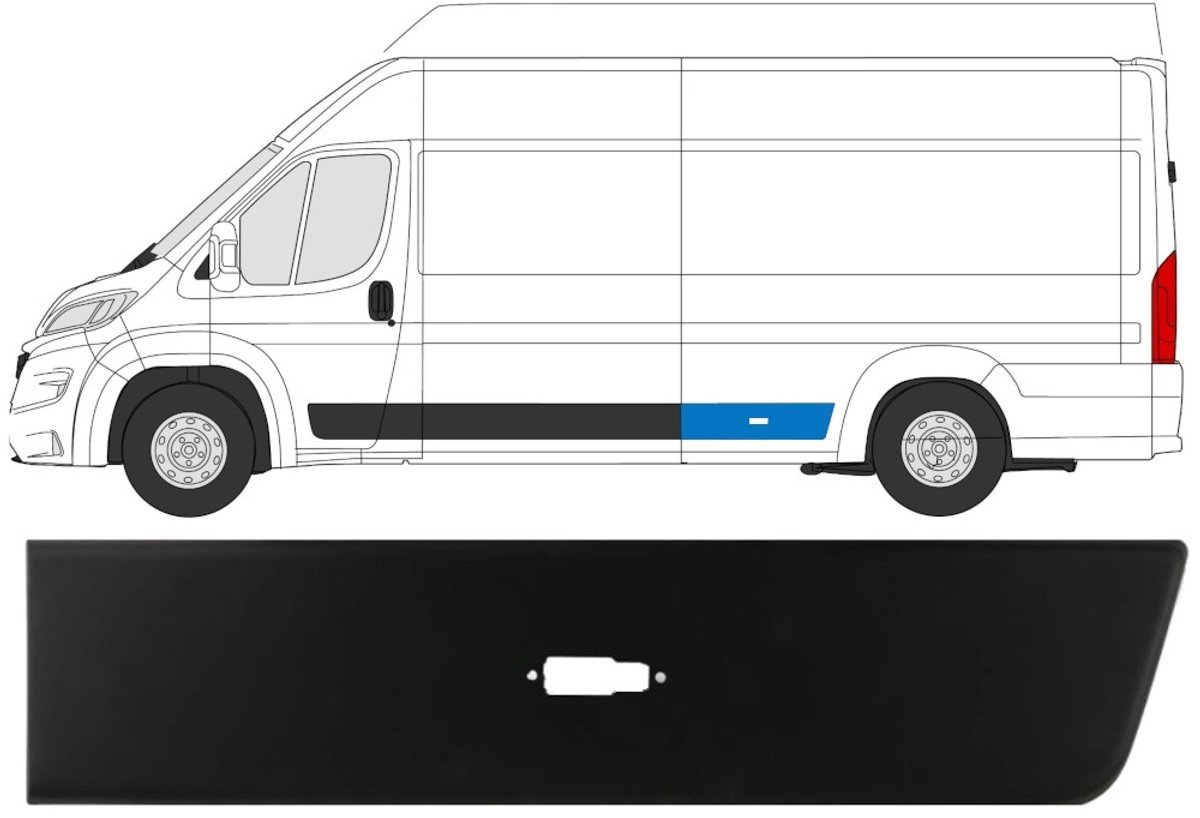 Achterste zijlijst sierlijst voor Opel Movano 2021- / Links