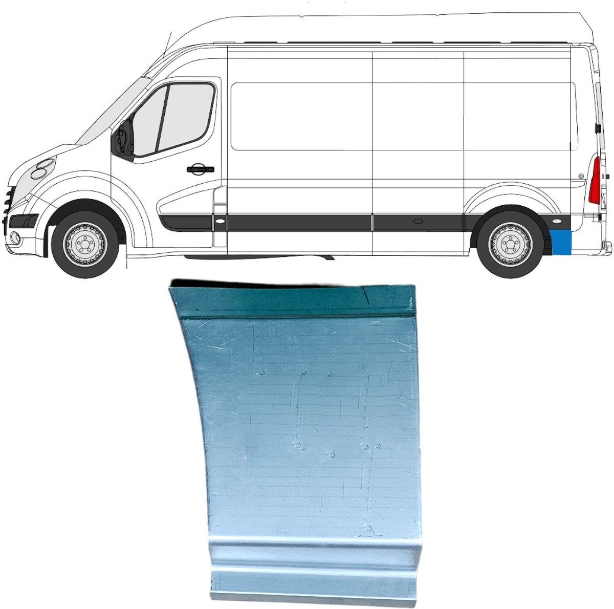 Reparatiepaneel achterspatbord voor Nissan NV400 2010- / Links