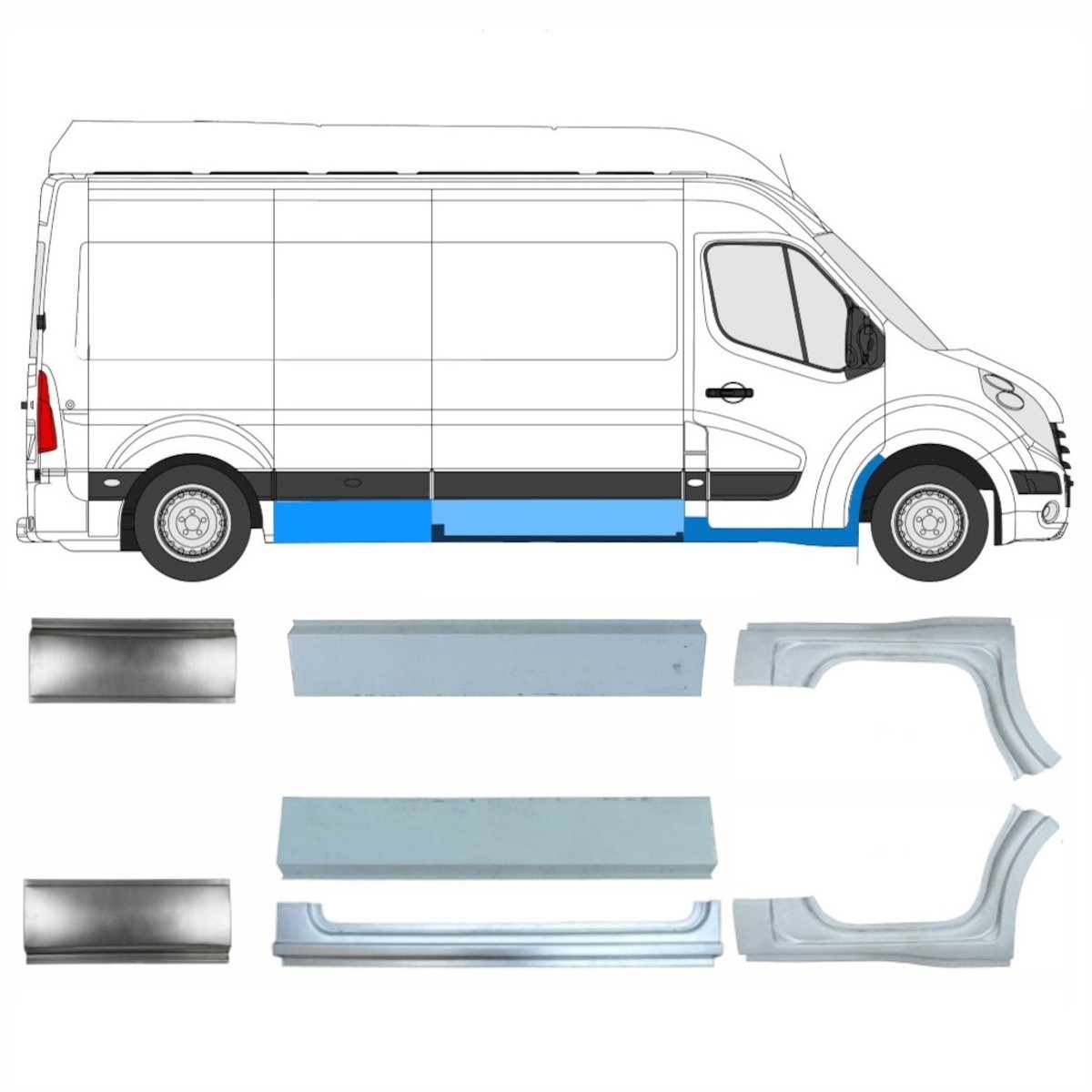 Reparatiepaneel set voor Renault Master 2010- / Links + Rechts