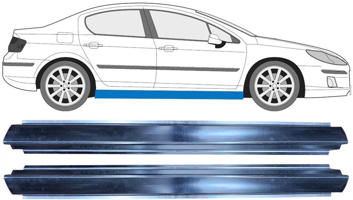 Reparatie dorpel voor Peugeot 407 2004-2011 / Links + Rechts / Set