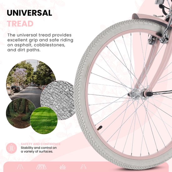 Flower Bike Kinderfiets 24 inch meisjes van 8 tot 12 jaar, Roze, Fiets voor een meisje met 7 versnellingen, bagagedrager, metalen spatborden, V-brake, kettingkast van Flower Bike — afbeelding 3