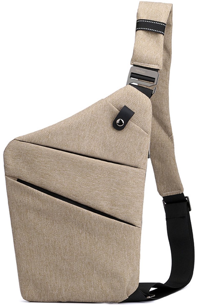 Diefstalbestendige tas - Borsttas voor heren - Schoudertas/crossbodytas - Rugzak voor dames - Armtas - Khaki