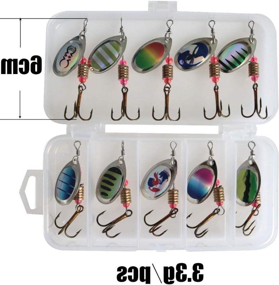Vislepel Kunstaas - Spinner Aas - Vissen - Set van 10 - 2.5-4g - Mix