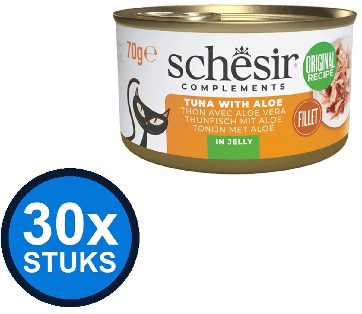 24x Schesir - Tonijn & Aloe in Gelei - Kattenvoer Natvoer - 70g