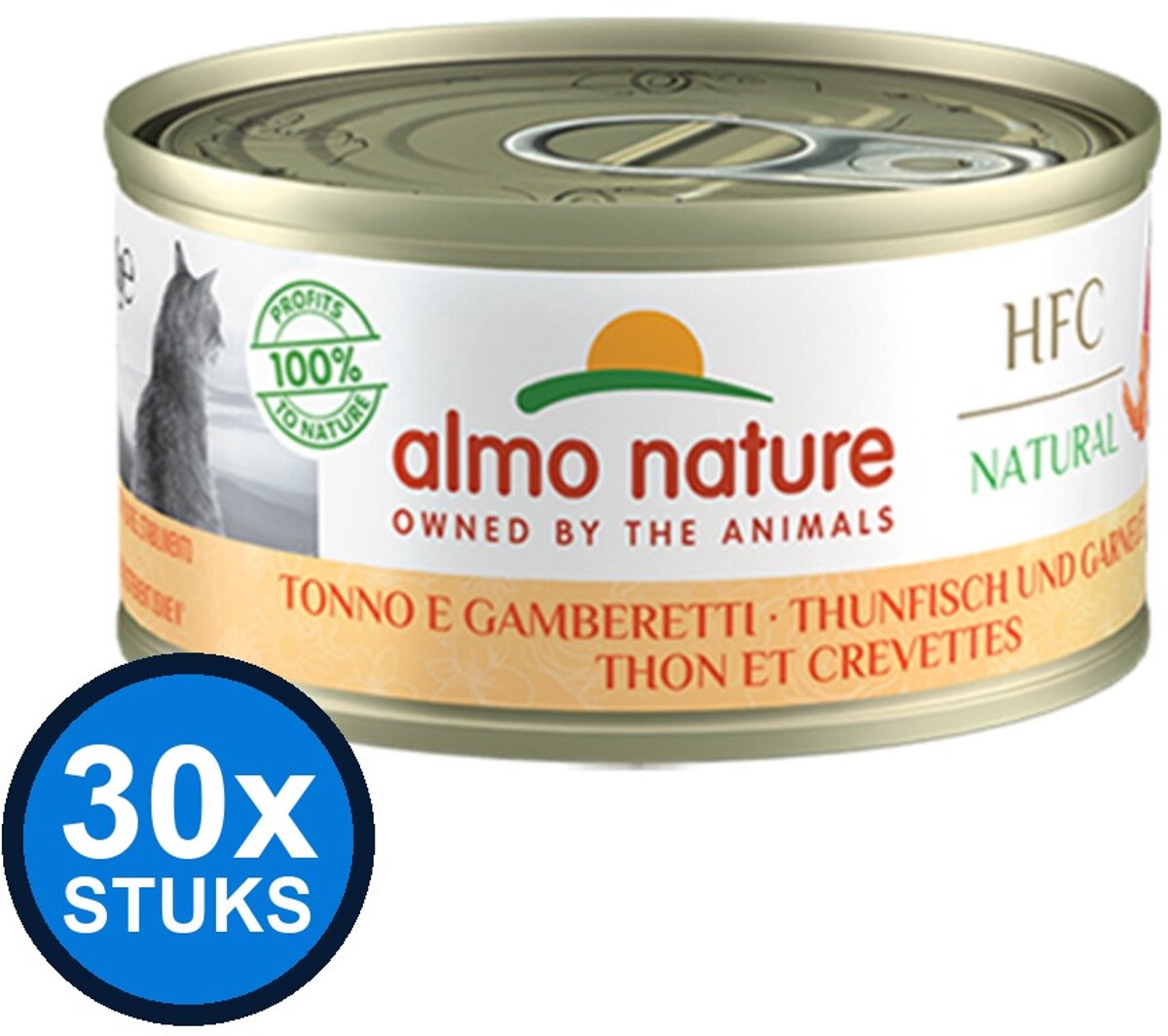 30x Almo Nature HFC - Tonijn & Garnaal - Kattenvoer Natvoer - 70g