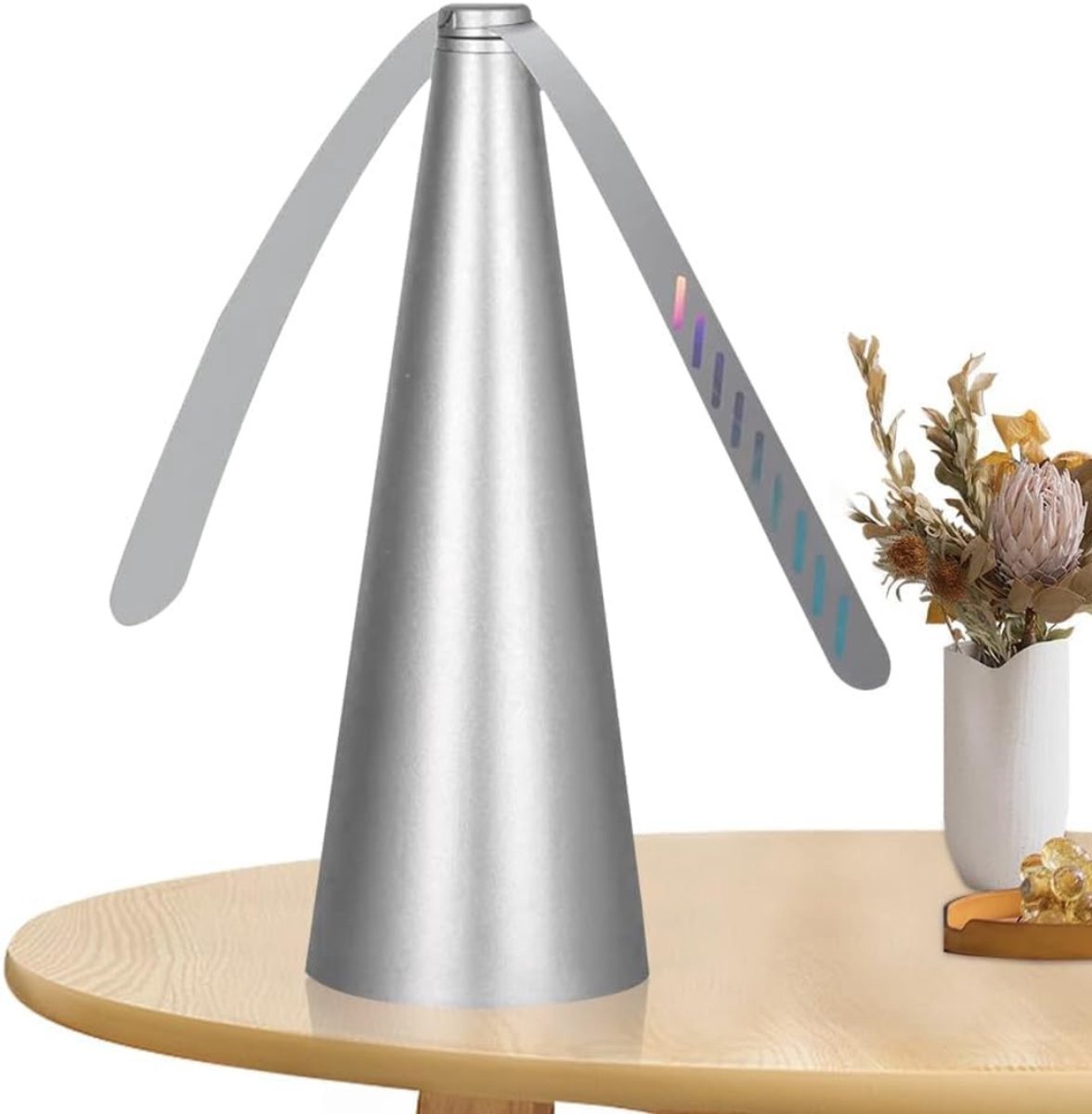 QORA® Vliegenverjager voor op Tafel - Vliegenverjager - Vliegenmeppers - Zilver - 17cm x 6cm x 6cm