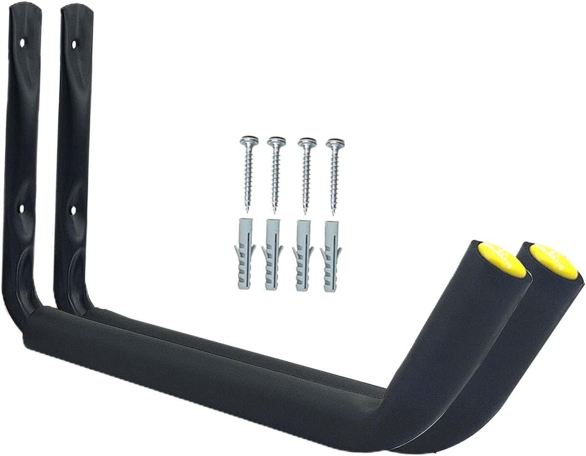 2 Stuks Zware Garage Opberghaken - Wandmontage Met 54 Kg Draagvermogen - Geschikt Voor Kajak - Ladder En Fiets - Afmeting 38.5x27 cm - Opbergoplossing Voor Werkplaats En Berging