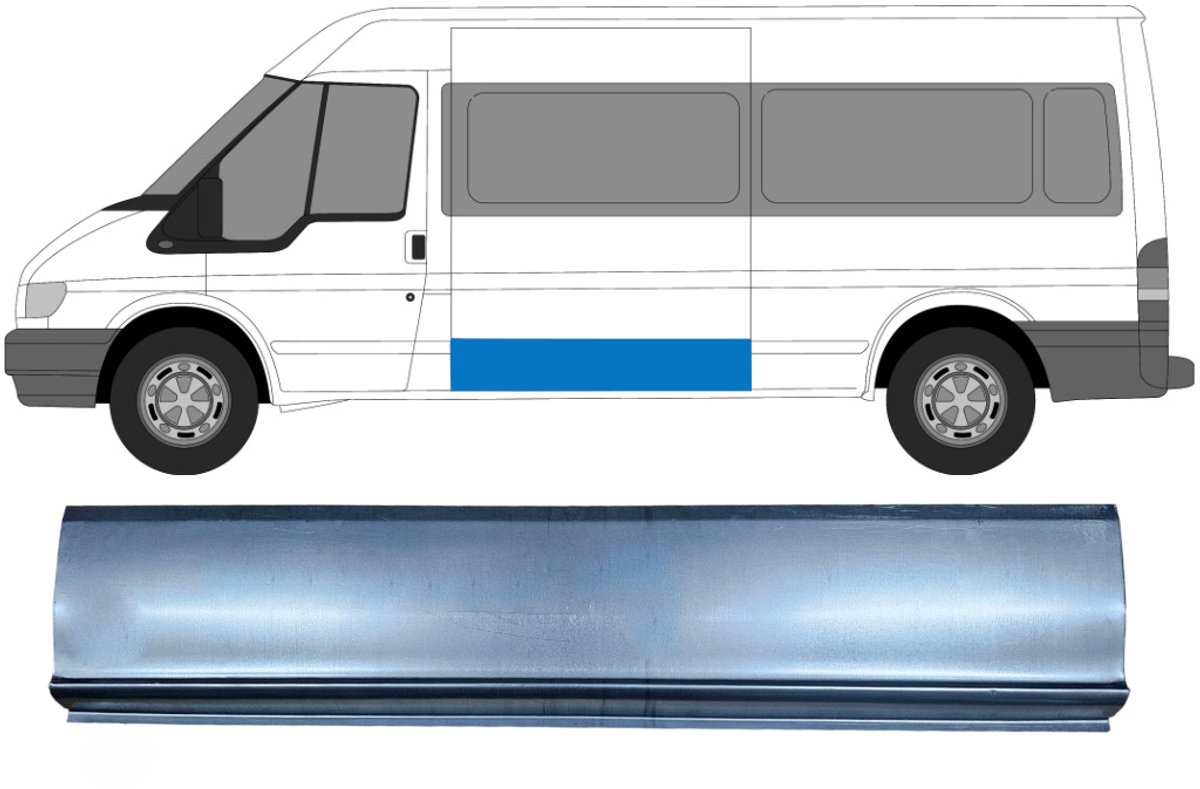 Lage reparatiepaneel zijkant voor Ford Transit 2000-2013 / Links = Rechts