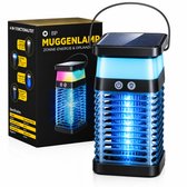 BP® Muggenlamp - Elektrische insectenlamp - Muggenvanger - Vliegenlamp - Zonne-energie & Oplaadbaar - Waterdicht - Met Schoonmaakborstel en Opvangbak - UV stand & Nachtlamp