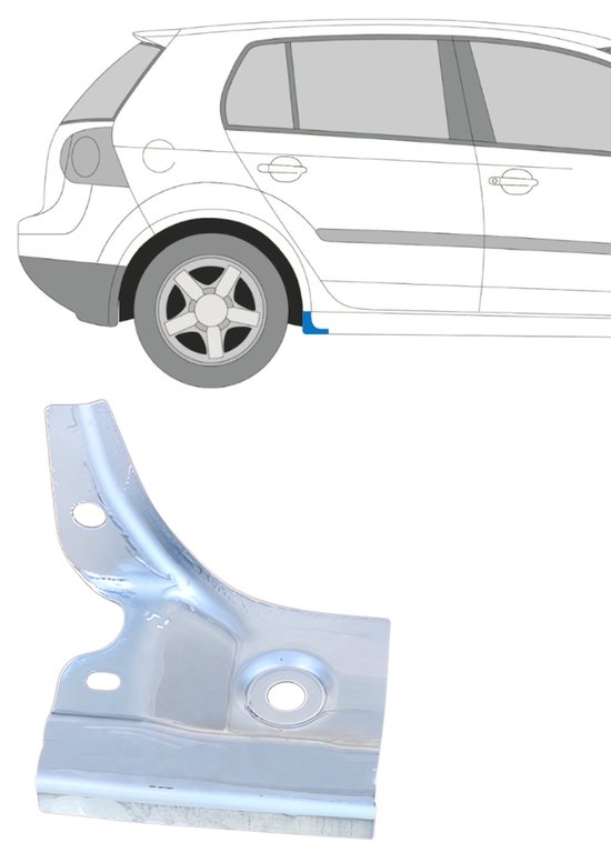 Reparatiepaneel uiteinde dorpel voor Volkswagen Golf 5 2003-2009 / Rechts