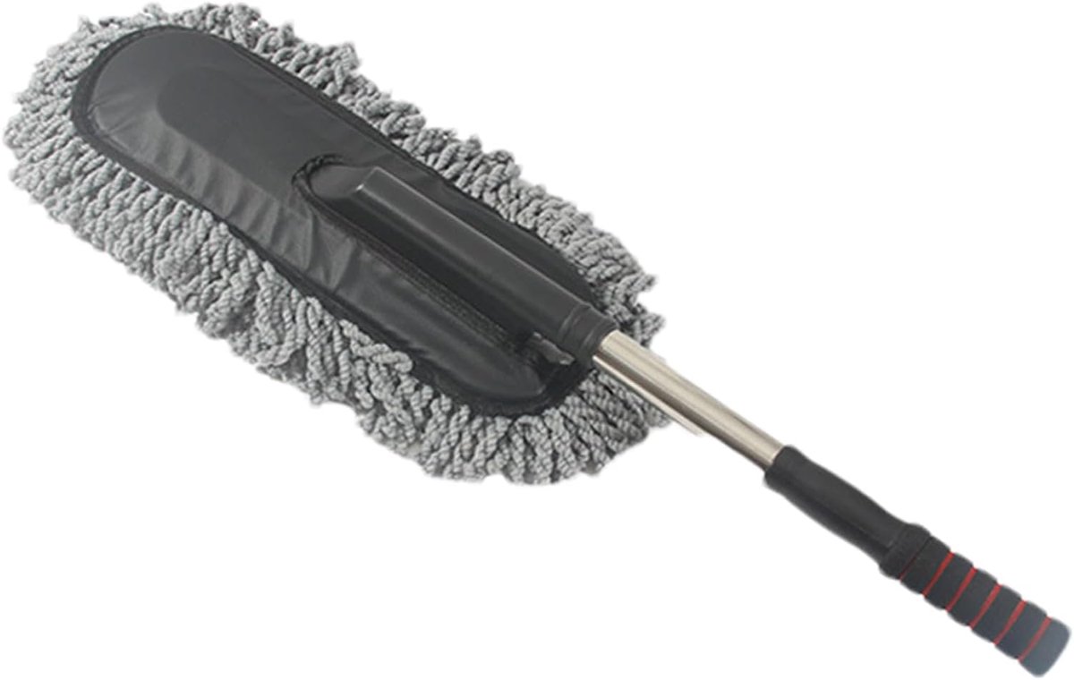 Auto Stofborstel - Reinigingsborstel - Voertuig Onderhoud - Intrekbare steel - 75-90 cm - Grijs
