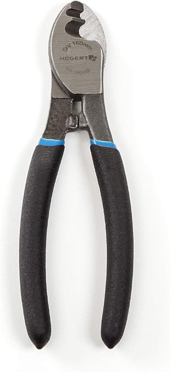Vergrote tang - Kabelschaar - Kabels knippen - Optimale hefboomwerking - 160 mm - Grijs