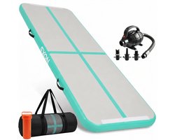 Exon® AirTrack Pro 3 meter - Turnmat - 300x100x10 CM - Sporten - Buiten & Binnen - Turnen - Waterproof - Incl. Elektrische Pomp - Mint