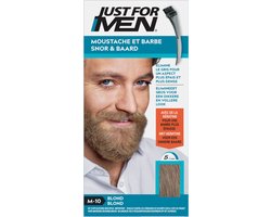 Just for Men Snor en Baard Haarkleuring M10 Middenblond - Haarverf voor Mannen - Grijs Haar Verdwijnt in 5 Minuten - Versterkt Natuurlijke Kleur - Eenvoudig te Borstelen - Zonder Ammoniak - Meerdere Keren te Gebruiken - Blijft tot 8 Weken Zitten