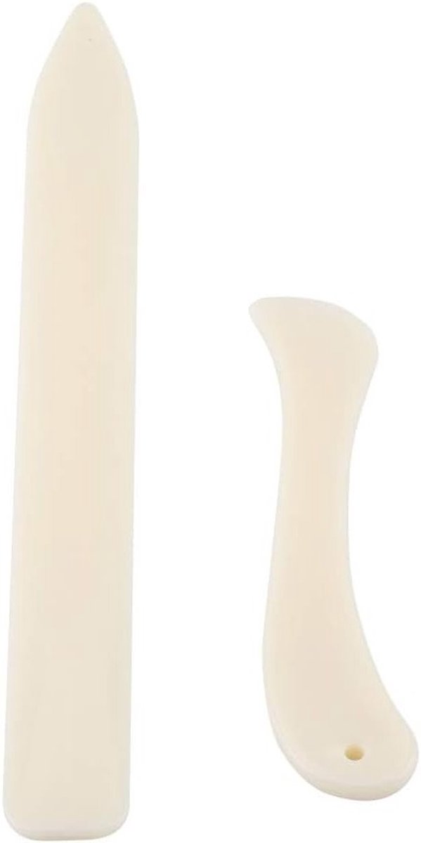 Set van 2 Witte Botten Vouwtools voor Papiercreëren, Boekbinden en Kaarten Maken - Handige Vouw- en Scoringhulpmiddelen voor Creatieve Projecten